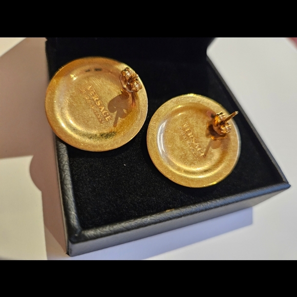 Authentic Versace Tribute Coin Medallion Earrings - Picture 3 of 13